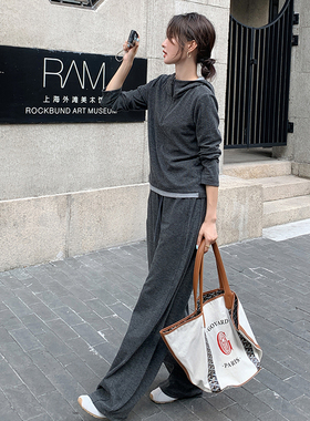 休闲时尚长裤长袖运动拼接两件套2C215-P145-K238