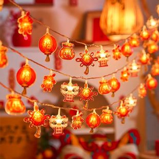 2026春节新款装饰品发光红灯笼彩灯过年家用橱窗场景布置闪灯串灯