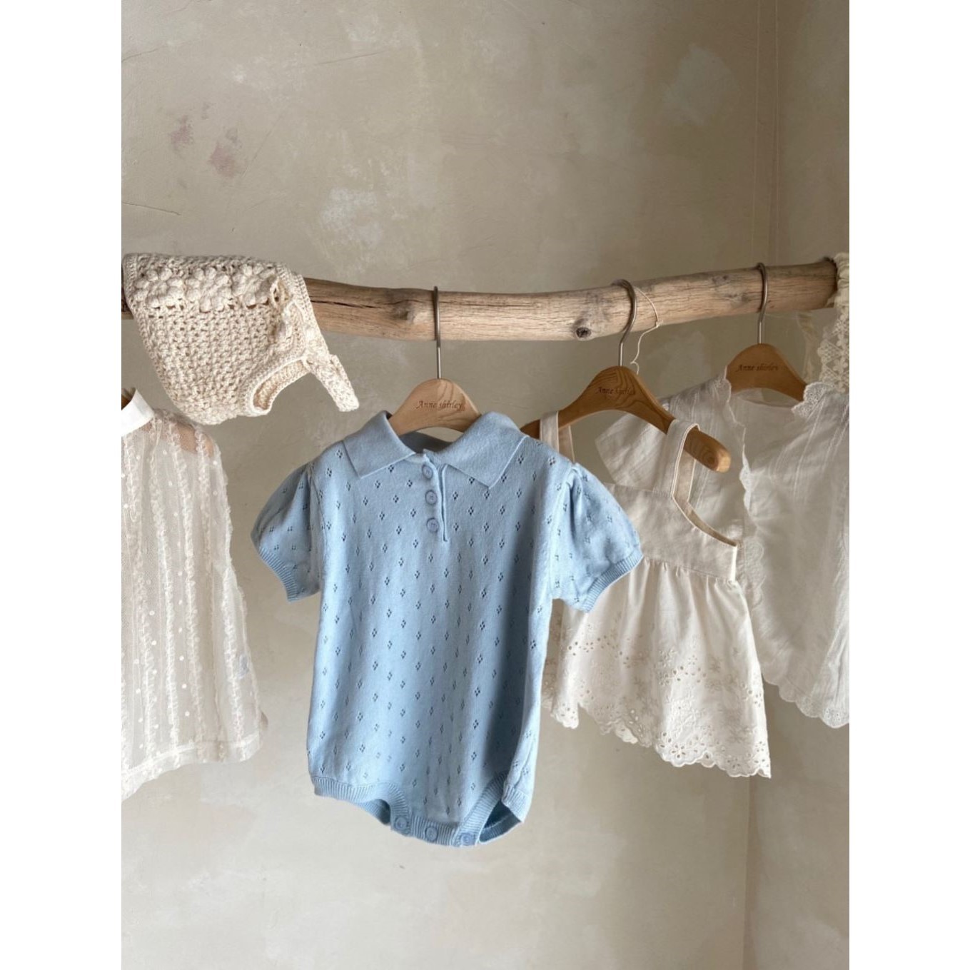 宝宝衣服婴儿夏季连体衣韩版ins爬服针织镂空翻领哈衣休闲包屁衣