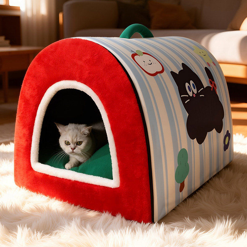 猫窝冬季保暖窝卡通猫咪房子封闭式猫窝狗窝防风加厚可拆洗宠物窝,宠物/宠物食品及用品,猫窝/屋/帐篷/沙发,淘宝优惠券,粉丝福利购,淘宝优惠卷