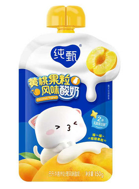 [十足]蒙牛纯甄黄桃果粒风味酸奶150G