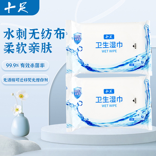 十足卫生湿巾10片装清洁便携环保小包装抽取式湿纸巾家用