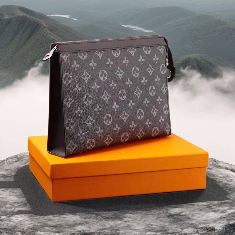 手包男款2026休闲夹包手抓包商务男士手拿包真皮洗漱包LV&LC男包