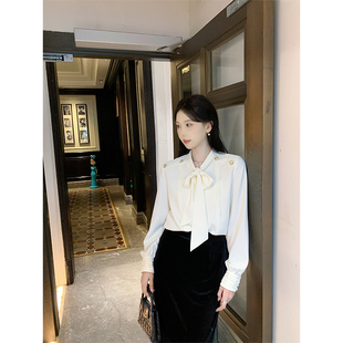 显瘦上衣 SAHOER 女初秋时尚 雪纺气质衬衫 S725E15175 白日舒曼