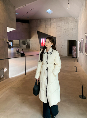 SHAOER【踏雪寻梅】冬季翻领复古刺绣保暖通勤羽绒服S725R20298