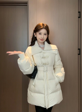 SHAOER【小雪人】冬季纯色牛角盘扣通勤百搭羽绒服S725R21163