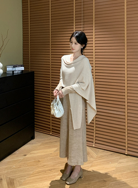 SHAOER 【秋日序曲】 秋季上新时尚披肩+连衣裙套装 S725Z14780