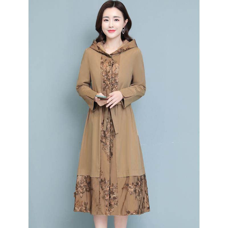 ROUMIKL绣花杭州意法风衣女款2025新款秋冬国际大牌连帽高端妈妈