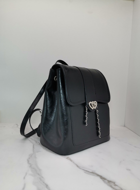 礼美laymay包包女2024新款双肩包小香风油蜡皮水桶包女通勤单背包