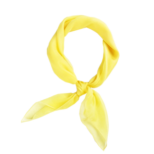 丝巾秋款洋气时尚真丝小方巾女新品黄色纱巾纯色日系薄桑蚕丝围巾