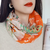 花色围脖女新款 脖套 2025高级感领圈百搭骑行保暖护颈头套春秋冬季
