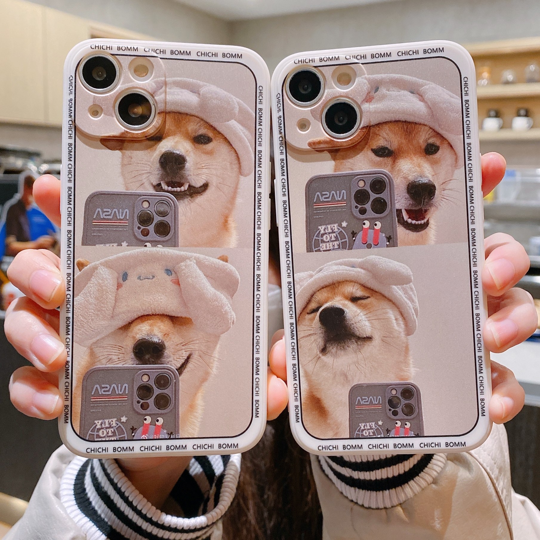 可爱自拍秋田犬适用苹果16情侣手机壳iphone12promax全包8plus防摔6s网红个性男13max/15保护外壳oppo直边tpu