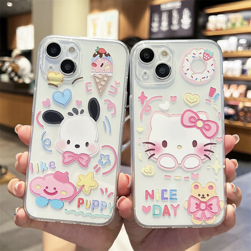 卡通少女心HelloKitty猫咪小狗适用iPhone14promax手机壳适用苹果13可爱12硅胶15软壳x防摔XR全包8plus情侣76 3C数码配件 手机保护套/壳 原图主图