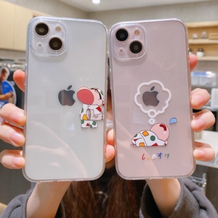 卡通睡衣蜡笔小新适用苹果Xr手机壳iPhone12promax透明软壳xsmax 8plus防摔壳情侣6s女se3硅胶15男可爱13mini