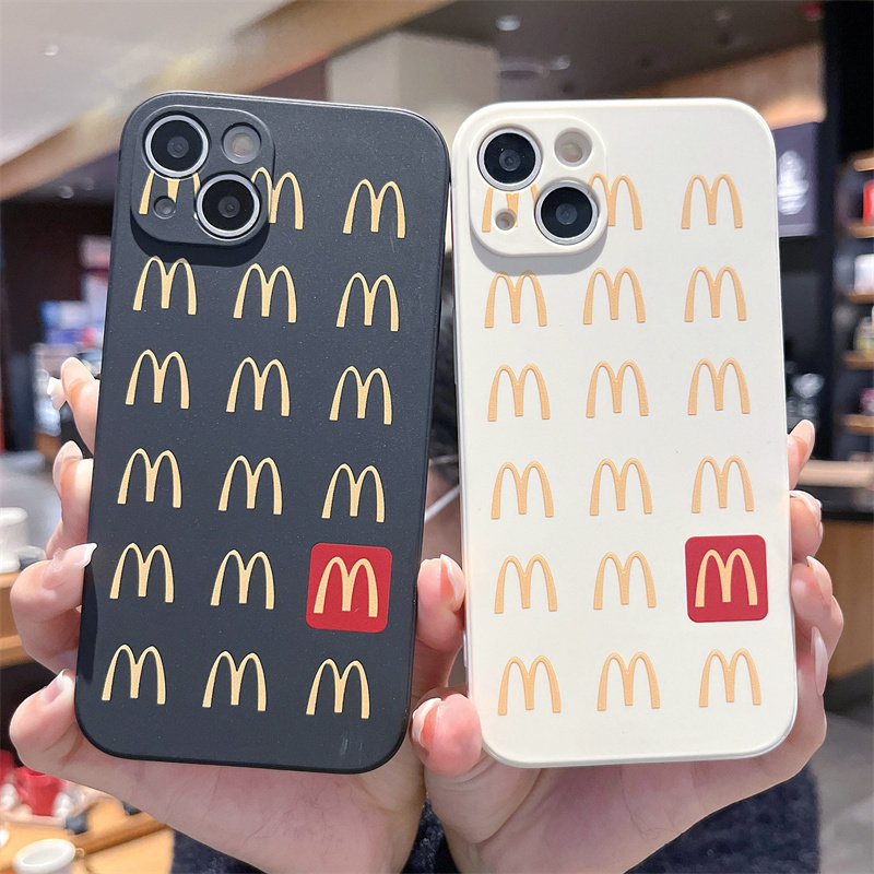 ins新款简约M记字母创意适用iPhone14手机壳苹果13pro软壳xsmax防摔16硅胶8plus可爱12透明15全包镜头7情侣6s