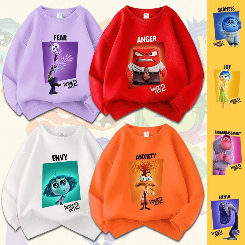 新款百搭卡通动漫头脑特工队休闲圆领上衣春秋季宽松情绪洋气卫衣