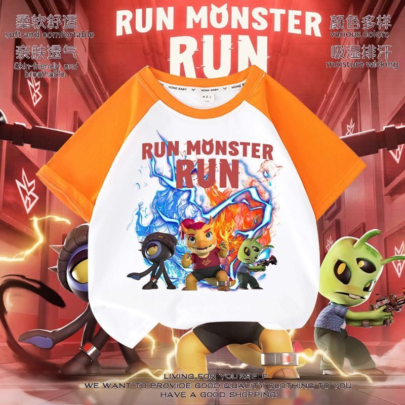 RUNMONSTER怪物快跑插肩T恤男女
