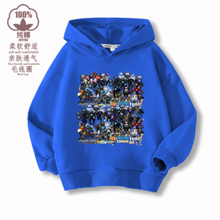 泰坦监控人马桶人衣服儿童连帽卫衣春秋款 音响电视人男童上衣 童装
