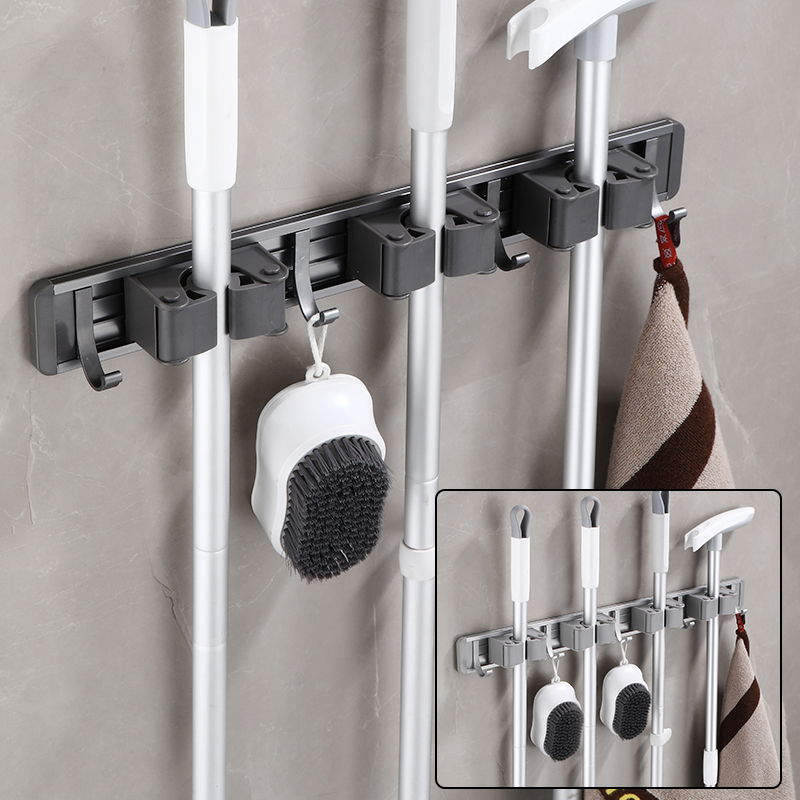 伊古韵免打孔拖把架挂钩架壁挂