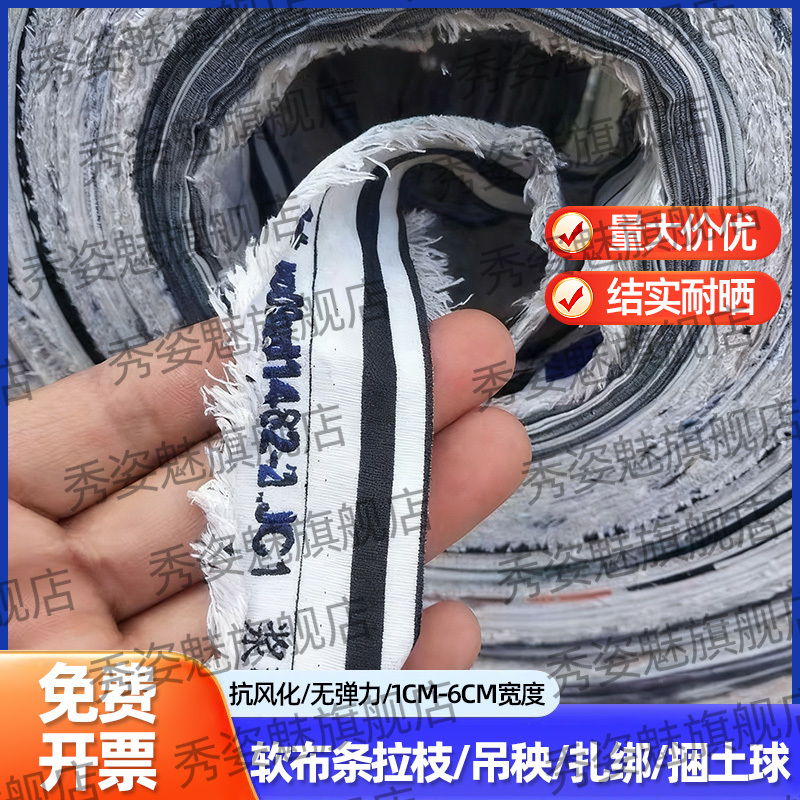 果树捆绑拉枝定型尼龙桔柑绑绳耐磨马扎绳扁带布条大棚压膜打包绳