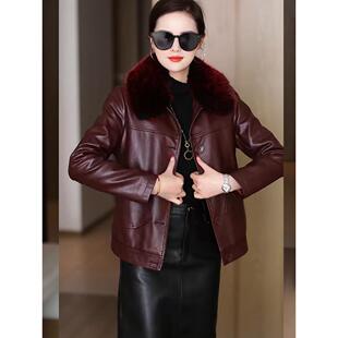 ROUMIKL加绒皮衣外套女2025冬新款洋气显瘦百搭短款皮袄子皮夹克