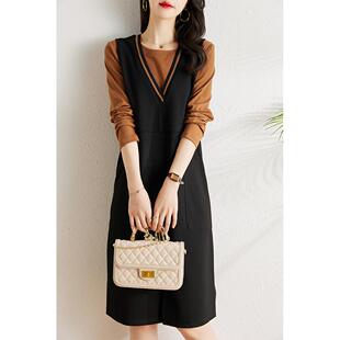 韩版 2025新款 裙女春季 抱 T恤两件式 套装 宽松中长版 ROUMIKL减龄套装