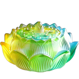 琉璃莲花香薰炉创意仿古盘香檀香沉香卧香薰炉茶道家用室内摆件