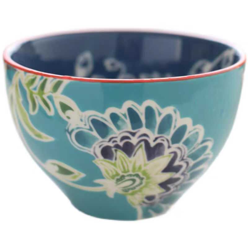 美国an美式手绘浓墨重彩陶瓷大沙拉碗面碗餐具家用碗 早餐杯