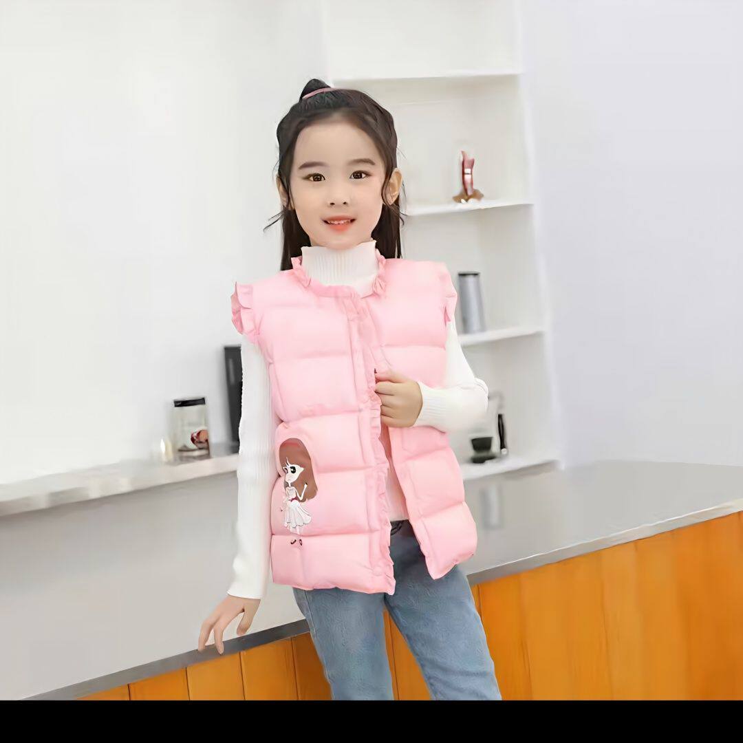 女童马甲小女孩背心羽绒棉春秋冬宝宝保暖加厚中大洋气内外穿外套