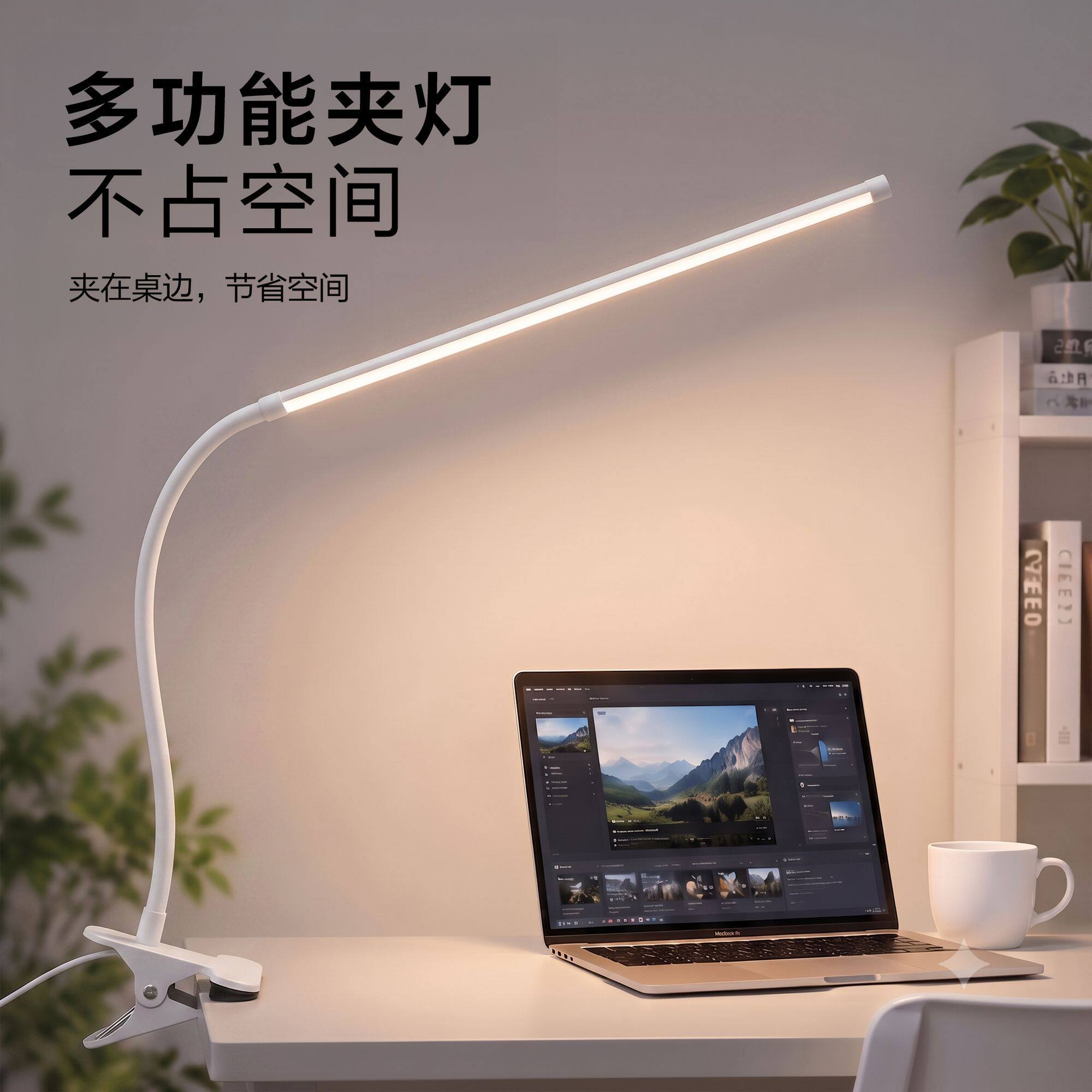 led夹子护眼台灯学习书桌卧室阅读床头灯工作专用美甲学习宿舍灯