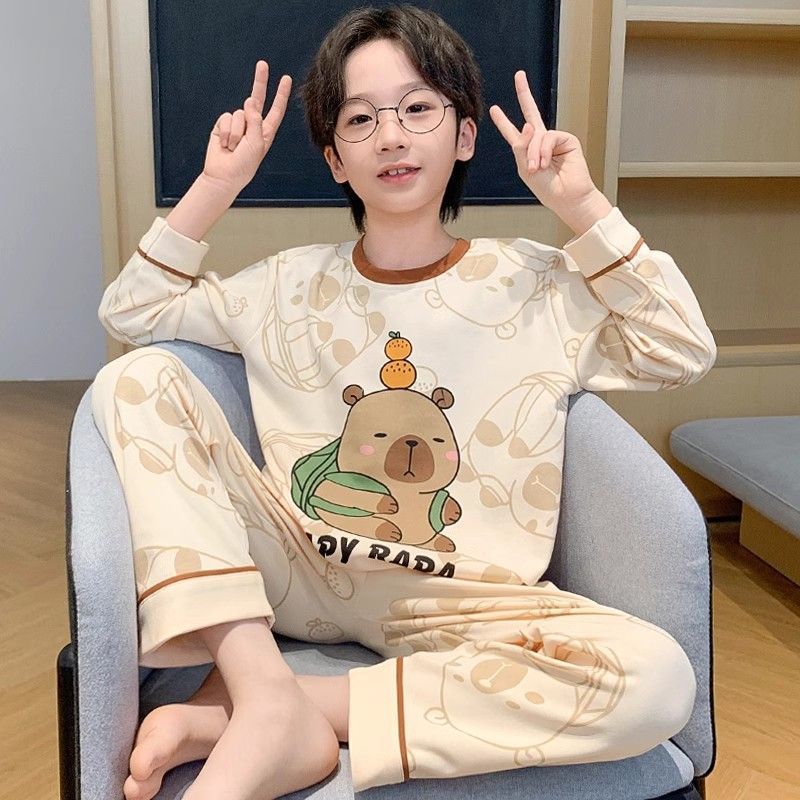 春秋季睡衣儿童男孩卡皮