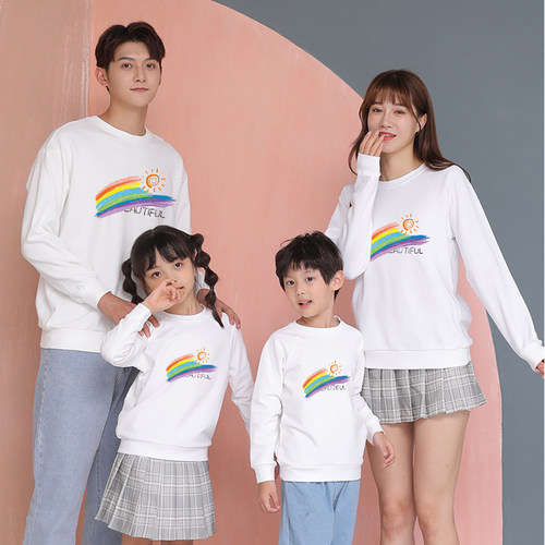 彩虹亲子装幼儿园运动会卫衣