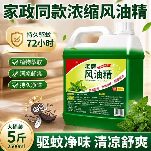 大桶浓缩风油精家用驱除防蚊虫拖地花露水去味清香水味拖地清洁剂