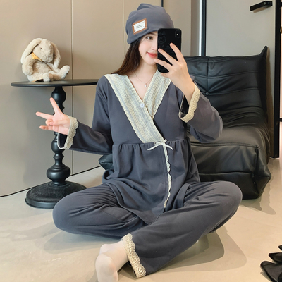 冬季德绒产妇月子服保暖带胸垫