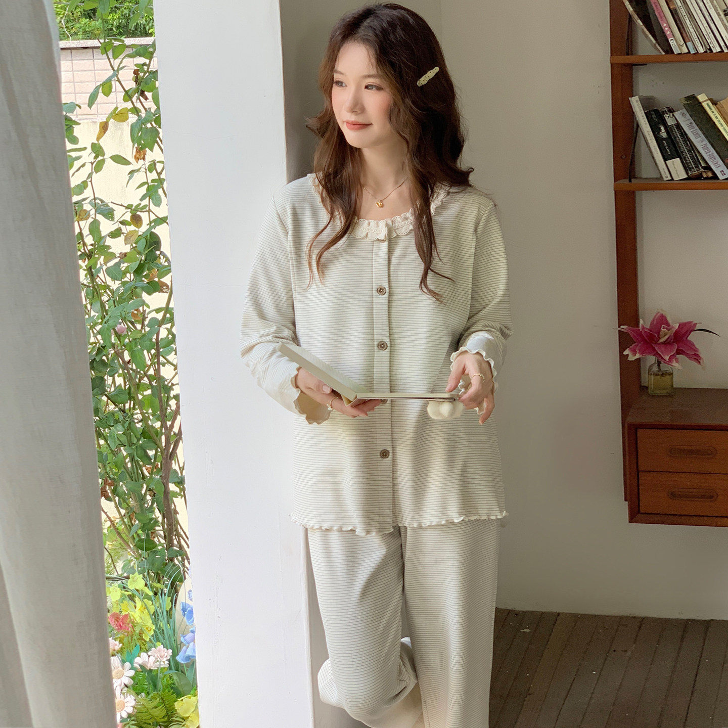 谷奈妈妈加绒月子服厚款哺乳衣