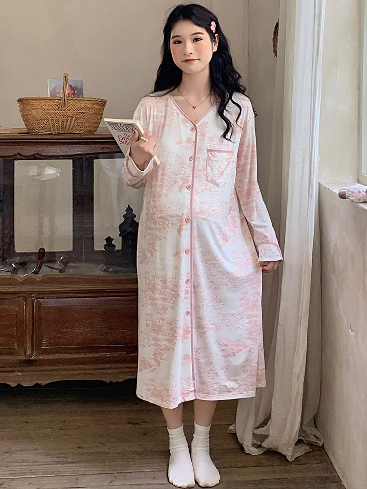 여름 산부인과 병원 산부인과 스커트 산부인과 잠옷 여름 얇은 산후 모달 감금복 여름 모유수유