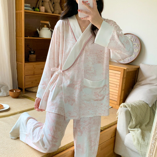 纯棉亲肤舒适月子服喂奶方便