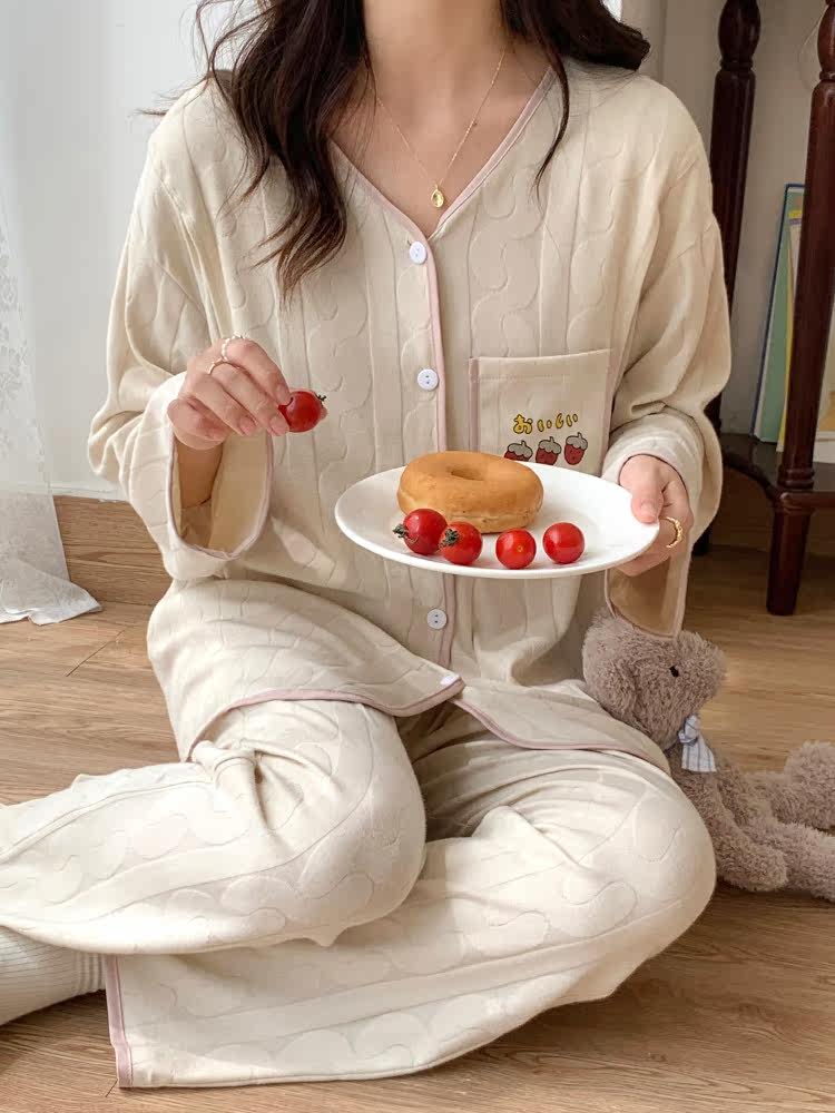 가을 겨울 여성 산후 의류 순면 산후 수유 산모 잠옷 봄 가을 임신 가정복 가을