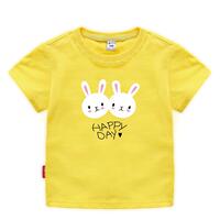 Girls' half-sleeved T-shirt, pure cotton, cute and stylish little white rabbit, children's and babies' short-sleeved T-shirt, summer children's clothing in red thumbnail 2