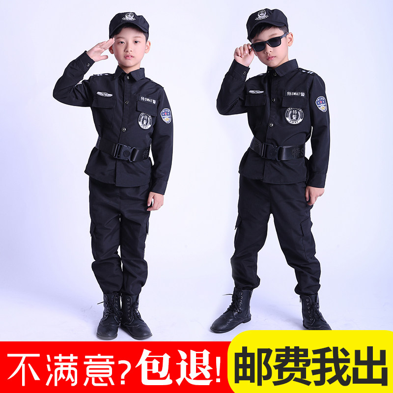 六一儿童小TE警演出小警察黑猫警长小军装男女小警官幼儿园舞台服