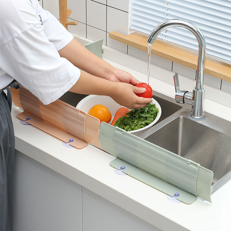 可伸缩调节水槽挡水板厨房挡水板防溅水档板挡水板