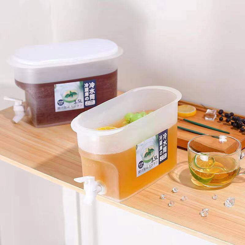 抖音大容量凉水桶带水龙头家用冰箱饮料果汁水果茶壶冰水壶
