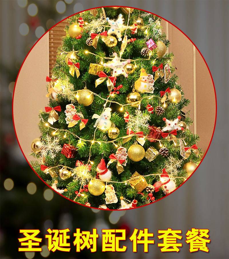 圣诞树装饰配件套餐多多包挂饰套装不含树1.2米1.5米圣诞节饰品
