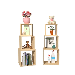 柜子创意格子实木桌面书架幼儿园柜子自由组合柜玩具柜落地储物柜
