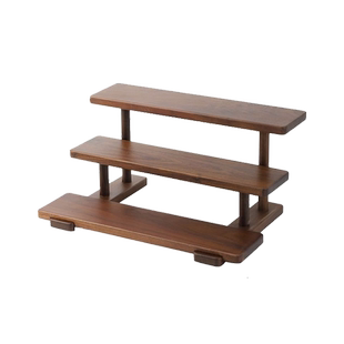 实木桌面置物架手办杯子家用多层木质收纳架香水护肤品陈列展示架