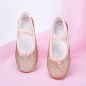 拉丁舞 舞台演出猫爪鞋 格利特土豪金色芭蕾舞鞋 女孩软底练功跳舞鞋