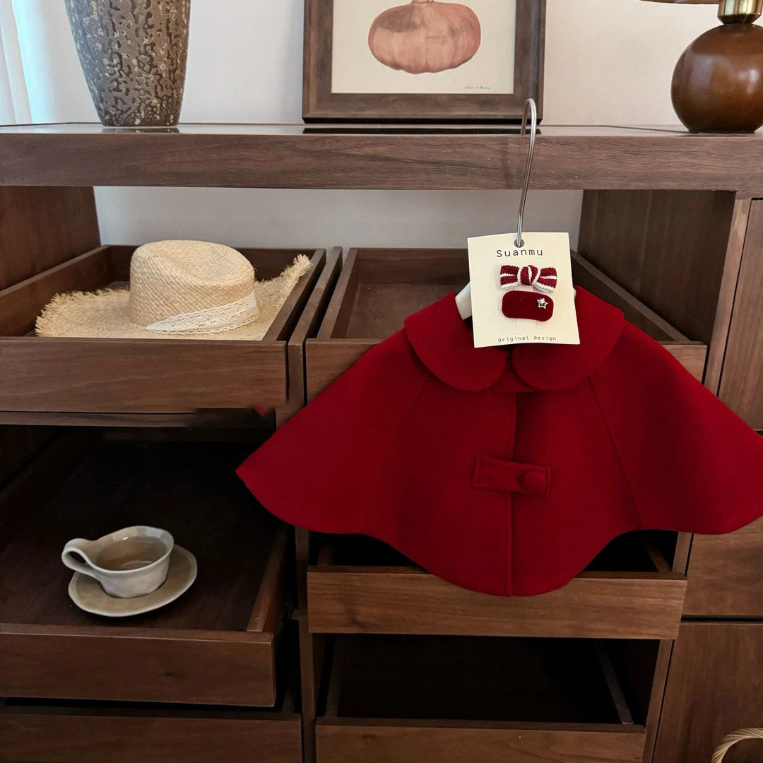 拜年服女童服装儿童红色双面毛呢斗篷披风冬季洋气女宝宝外套短款,童装/婴儿装/亲子装,披风/斗篷,淘宝优惠券,粉丝福利购,淘宝优惠卷