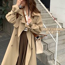 高级感气质风衣女2025春秋季宽松双排扣小个子中长款大衣百搭外套