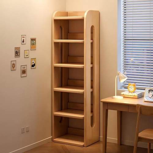 全实木书架一体靠墙落地置