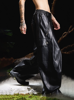 RELABEL 蝶· 憩 翻褶廓形立体锥形廓型皮裤